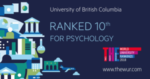 Times Higher Education: UBC Psychology among the top 10 in the world, 1st in Canada