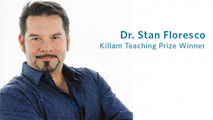 Dr. Stan Floresco receives 2019-2020 Killam Teaching Prize for outstanding teaching