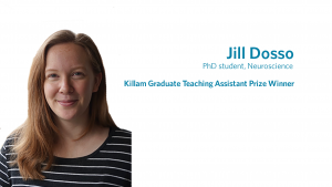 Jill Dosso receives UBC Killam Graduate Teaching Assistant Award