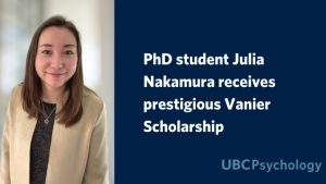 PhD student Julia Nakamura receives prestigious Vanier Scholarship