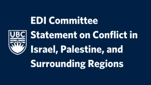 EDI Committee statement on conflict in Israel, Palestine, and surrounding regions