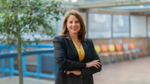 Dr. Toni Schmader in the Douglas T. Kenny Building
